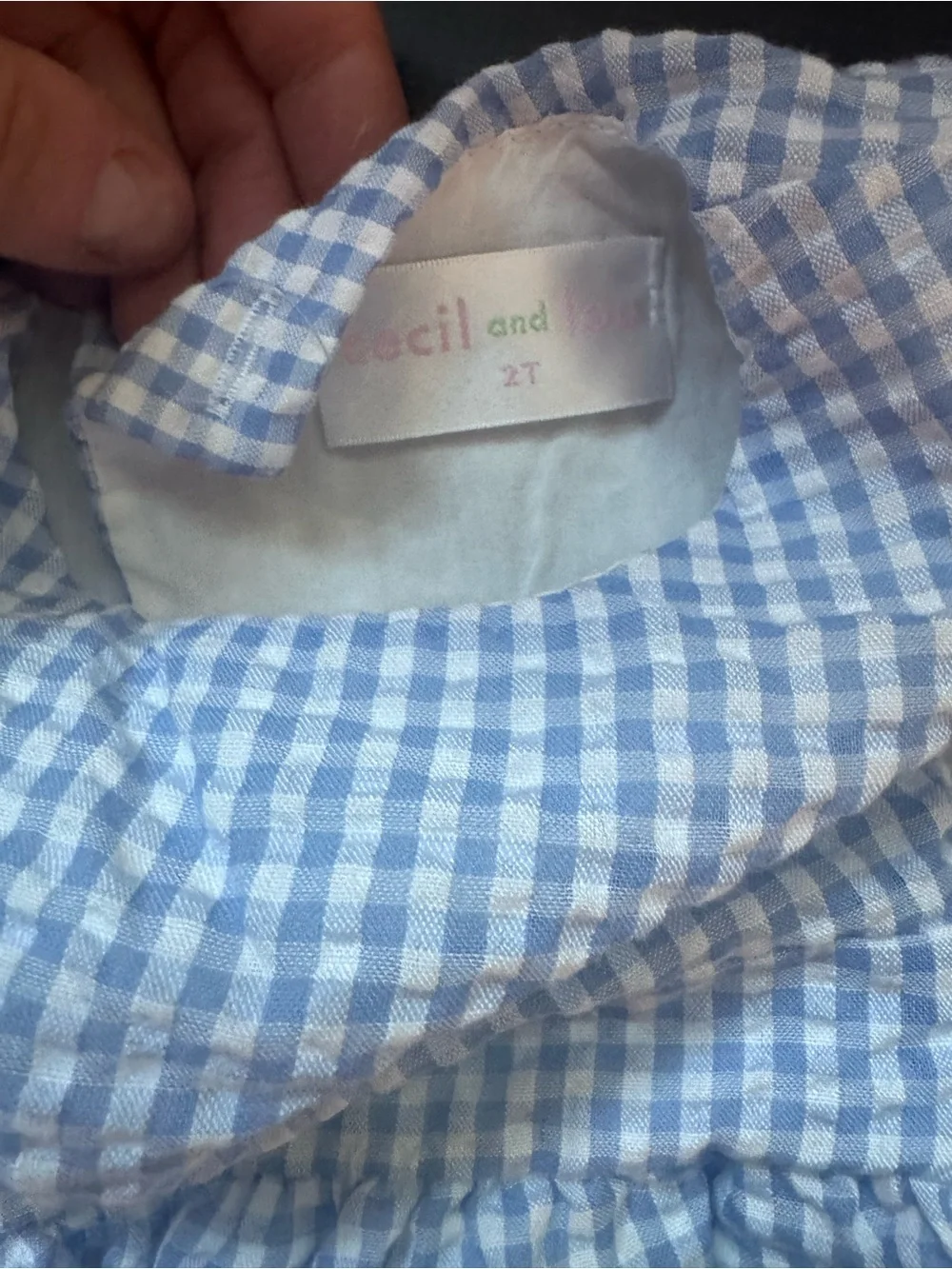Cecil & Lou Blue gingham bubble